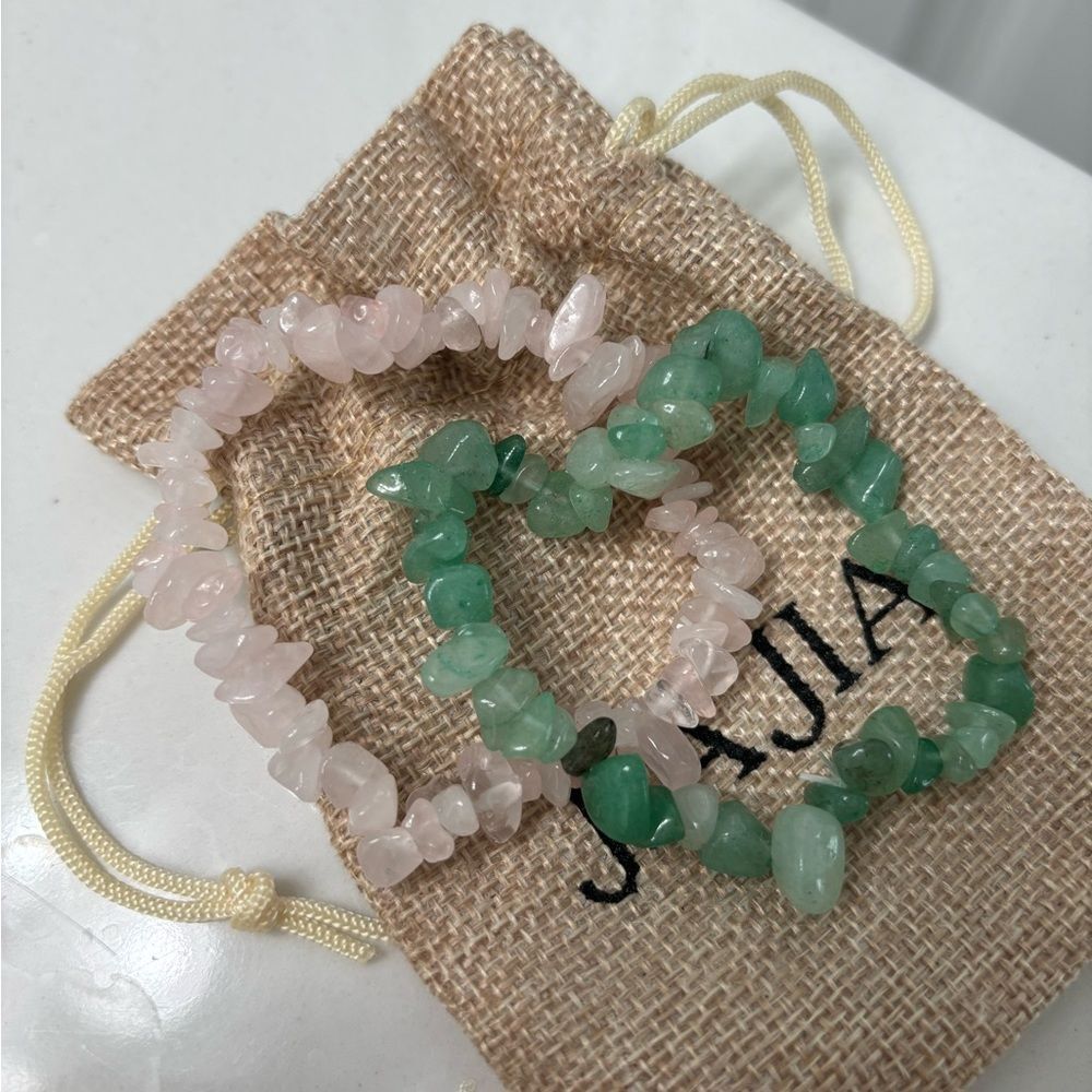 Rose Quartz and Aventurine Bracelets